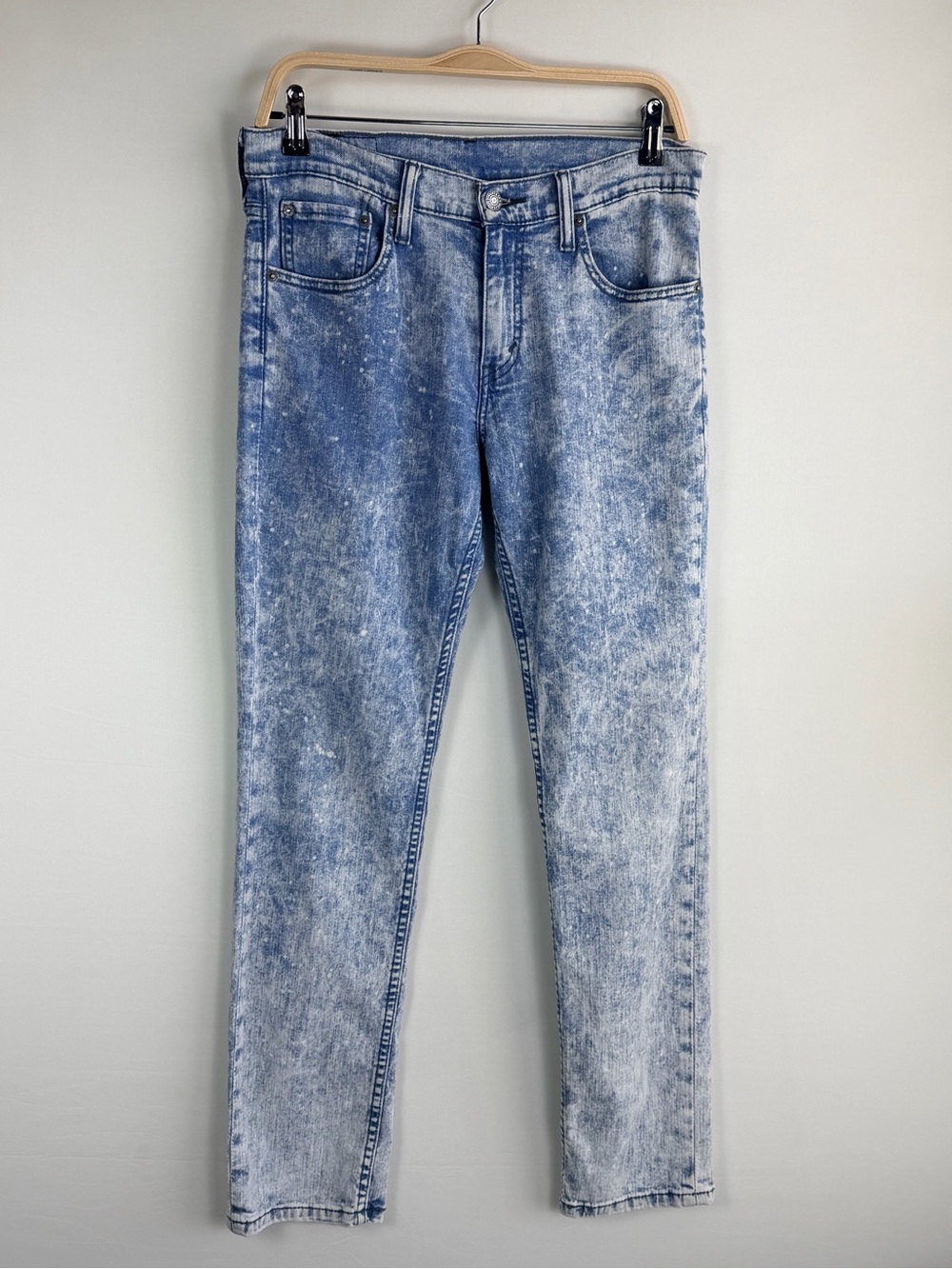 Levi’s 511 Men’s 30x30 Slim Fit Acid Wash Light Blue Stretch Jeans